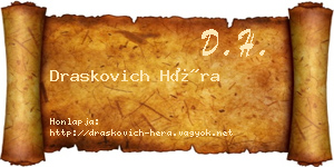 Draskovich Héra névjegykártya